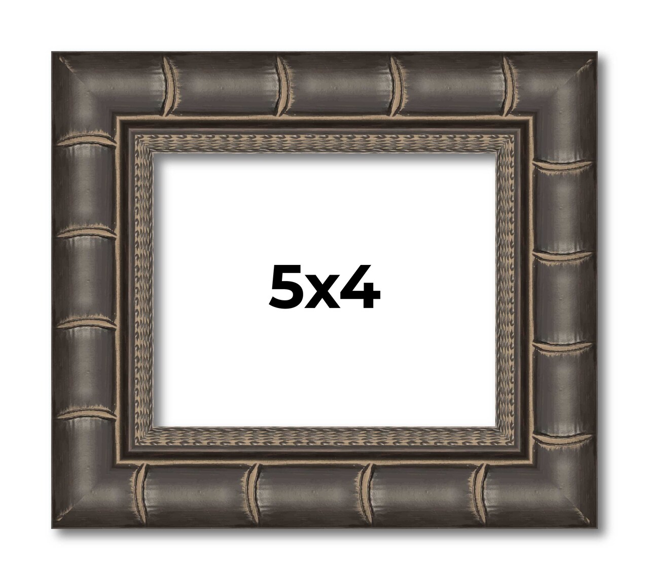 5x4 Modern Bamboo Picture Frame with UV-Resistant Acrylic & Acid Free Backing, Available in 5 Finishes - Gold, Silver, Brown, Black, and Natural